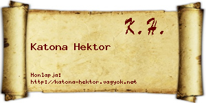 Katona Hektor névjegykártya